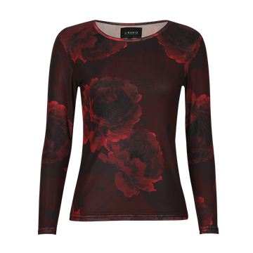 Liberté - Mesh Ls Tshirt - Liberté - Black Bordeaux Flower